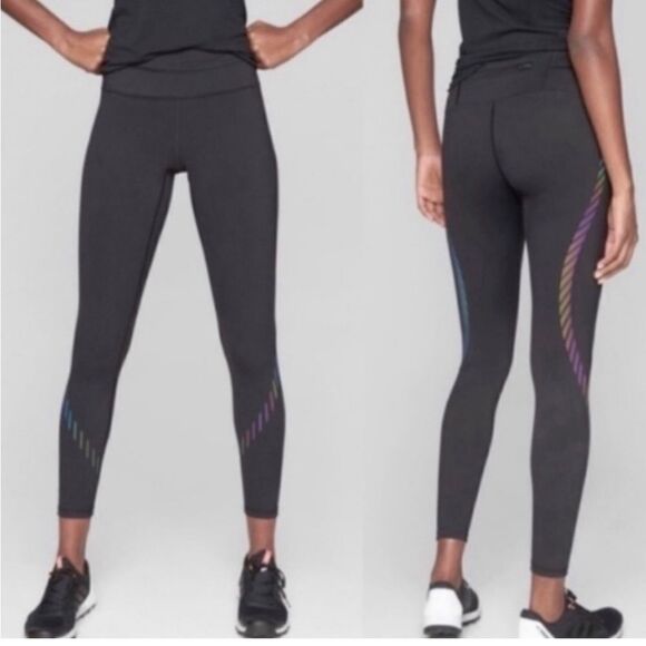 Athleta Spectrum Sonar Reflective  7/8 Leggings- Size Small Petite - Picture 2 of 7